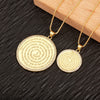 Round Shape Spain/English Pendant Necklace S/L Sizes Choice For Women Men Copper Clavicle Chain Jewelry Accessories - Image 1