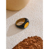 6789# Stainless Steel Black Enamel Geometric 316L Unique Ring Minimalist Texture Finger Unusual Jewelry - Image 2