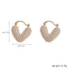 Light Unique Love lmitation Pearl Earrings Heart Hoop Earring for Women Wedding Prom Metaljewelry Jewe - Image 6