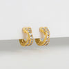 Punk Gold Plated Silver Color Mixing Metal Criss-cross Earrings for Women Geometric Small Ear Bone Aros Huggie Hoops Jewelry - Image 9