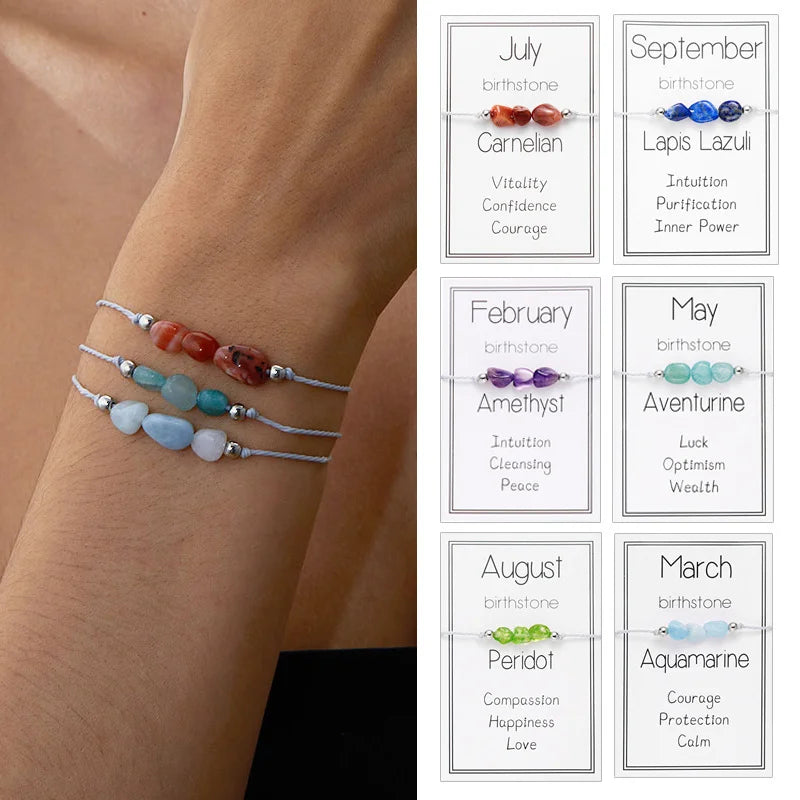 Adjustable Braided Bracelet with Twelve Month Color Options - Image 1