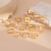 Irregular Hollow Geometric Open Ring Set 14 Pieces - Image 6