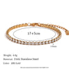 Zircon Chain Bracelet 316L Stainless Steel Women's Hand Bracelets Gold Plated Jewelry - Image 7