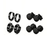 10pairs Earrings Black Stainless Steel Stud Earrings Set For Men Women, Piercing Jewelry Dangle Hoop Earrings Set - Image 6