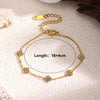 Gold Color Flower Zircon Bracelet Stainless Steel Jewelry for Women, Gift Party Bangles Accessories - Image 4