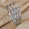 Three-Piece Diagonal-Pattern Stainless Steel Bangle Set in Gold-Tone or Silver-Tone - Image 3