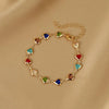 Rainbow Crystal Heart Charm Anklets For Women Adjustable Gold Silver Color Link Chains Foot Ankle Bracelet Jewelry Accessories - Image 4
