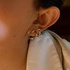Two Tone Irregular Line Earrings Gold Color Plated Stainless Steel Wrapped Hollow Earrings Women's Jewelry - Image 2
