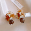 Vintage Maillard Coffee Tone Clip on Earrings for Non Pierced Retro Style Brown Resin Tiger Eye Stone Artistic Women Ears Clips - Image 13