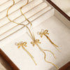 Stainless Steel Necklace French Atmosphere Delicate Bow Tassel Collar Chain For Women Jewelry Daily Match Birthday Gift - Image 6