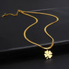 Four Leaf Clover Women Necklace Stainless Steel Gold Color Snake Chain Choker for Women Girls Jewelry - Image 4
