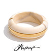 63mm Matte Color Acrylic Resin Round Thick Wrist Bracelet Bangle Stainless Steel Summer Statement Big Jewelry - Image 1