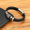 Xqni Leather Bracelet Men Classic Stainless Steel Beaded Leather Braided Rope Bangle For Charm Men Jewelry Birthday Gift - Image 3
