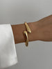 Chunky Geometric Spring Cuff Bangle in Gold-Tone or Silver-Tone - Image 25
