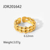 Twisted Link Chain Open Rings Stainless Steel Jewelry Gold Plated Adjustable Finger Rings For Women Party Gift - Image 26