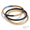 1Set 66mm 3 Round Circle Resin Overlay Minimalist Bracelet Bangle Set Gold Plated Stainless Steel Wrist Jewelry - Image 13