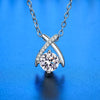 Teardrop Pendant Necklace with Clear Stone Accents - Image 2