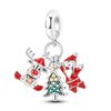 Silver Charm Christmas Santa Claus Reindeer Snowman Winter Bead Pendant Fit Bracelet Bangle Jewelry - Image 26
