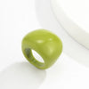 Hand Ornaments Exaggerated Acrylic Ring Classic Geometric Ring Candy Color Resin Big Dome Plain Ring Women - Image 4