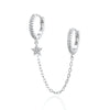 Vintage Stainless Steel Crystal Star Chain Hoop Earrings For Women Punk Pendant Square Earrings Jewelry - Image 5