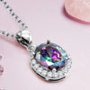 Multi-colored Oval Cubic Zirconia Pendent Necklace Women for Wedding Aesthetic Elegant Female Necklaces Party Jewelry - Image 3
