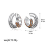 Cubic Zirconia Huggie Hoop Earrings in Gold-Tone Stainless Steel - Image 23