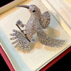 Shiny Rhinestone Hummingbird Brooches For Women Clothing Coat Jewelry Accessries Gift - Image 1