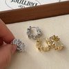 Irregular Wavy Pleated Hoop Earrings in Stainless Steel - Image 13