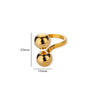 Stainless Steel Double-layer Beads Rings for Women Gold Plated Geometric Ball Bead Open Ring Aesthetic Punk Jewelry - Image 13