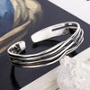 Retro Wave Braided Bracelets Silver Jewelry Personality Geometric Opening Bangles - Image 2