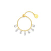 Silver Octagonal Star/Round/Petal Zircon Charms Finger Rings For Women Adjustable Opening Chain Ring Jewelry - Image 12
