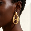 Double Circles Hoop Earrings for Women Stainless Steel Gold Chunky Oval Earring Clean Girl Jewelry - Image 1