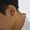 Punk Stone Stud Earrings for Men Boys,Tiger Eye Stone Round Earrings, Simple Ear Jewelry Gifts - Image 3