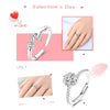 Clover Adjustable Ring Silver Rotating Cherry Blossom Flower Open Rings For Women Wedding Jewelry Gift - Image 5