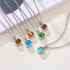 Stainless Steel Birthstone Pendant Necklace Cremation Ashes Jewelry with Colorful Gemstones, Keepsake Memorial for Human Ashes - Image 3