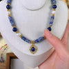 Bohemia Style Lapis Lazuli Stone Freshwater Pearl Gold Female Pendant Necklace Jewelry Women Gifts - Image 1