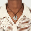Geometric Pendant Necklace with Wax Cord and Metal Finish Options - Image 3