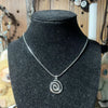 Handmade Y2K Whimsigoth Spiral Swirl Pendant Stainless Steel Snake Cord Necklace - Image 1
