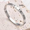 6mm Wide Zircon Openable Bracelet for Women,Stainless Steel Polished Bangle Bracelets,Girl Jewelry Gifts - Image 3