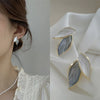 Korean Arrival Metal Fresh Lovely Sweet Grey Leaf Stud Earrings for Women Jewelry Gifts - Image 25