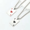 Stainless Steel Playing Card Pendant Necklace with Ace of Hearts or Ace of Spades Design - Image 6
