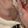 Blue Zircon Snowflake Pendant Necklace for Women Silver Color Rhinestone Choker Necklace Y2K Jewelry - Image 2