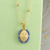 Virgin Mary Pendant Charm Necklace Women Cross Scared Heart Jesus Choker Seed Beads Stainless Steel Chain Gold Color Mom - Image 35