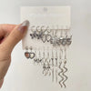 10PCS Set Personality Goth Black Butterfly Snake Heart Dangle Earring for Women Vintage Charm Hoop Earring Punk Jewelry Y2k Gift - Image 3