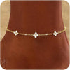 Silver Plated Four Leaf Clover Zircon Anklet for Women Simple Adjustable Ankle Chain Summer Vacation Jewelry Gift - Image 8