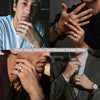 6Pcs Mens Rings 316L Stainless Steel for Men Women Vintage Thumb Engagement Ring Wedding Band Fidget Ring Set Jewel Gift - Image 5