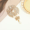 Water droplet brooch inlaid with diamonds, alloy clothing accessories, crystal brooch, flower che - Image 4