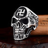 Mf Ghost Punk Doom Swastika Symbol Skull Misika Ring Size 14 Stainless Skeleton Big Rings For Men Svastika Head Of State - Image 3