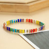 Adjustable Tila Bead Bracelet with Metal Chain and Multiple Color Patterns - Image 24