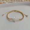 Herlook Gold Color Beaded Bracelets for Women Jewelry Natural Shell Cross Star Heart Charm Bracelet Adjustable Rope - Image 2